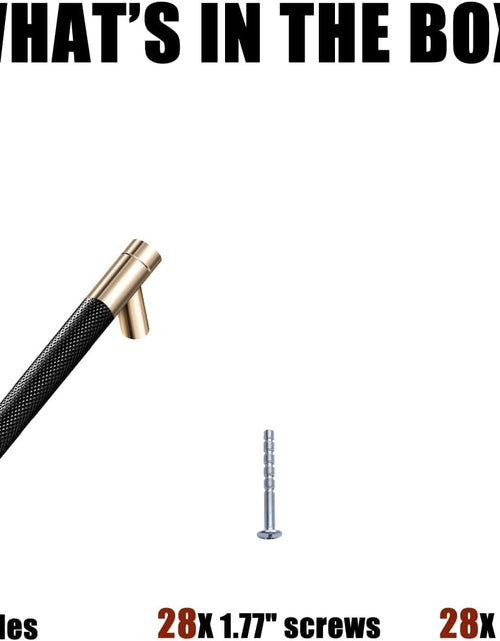 Load image into Gallery viewer, 12 Pack 5 Inch 128 Mm Knurled Cabinet Handles Cabinet Pulls Aluminum Handles Knurled Drawer Pulls Gold and Black Oxidation Finish with Diamond Pattern 6.2" Length (5" Hole Center)
